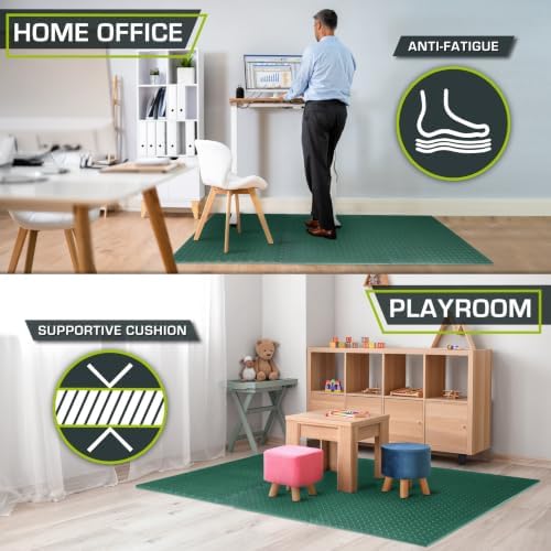 ProsourceFit Exercise Puzzle Mat 1/2-inch, EVA Interlocking Foam Floor Tiles for Home Gym, Workout Equipment, Kids Play Areas, Green, 24 SQ FT - 6 Tiles - Image 4