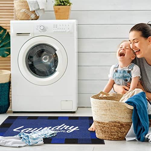 Ottomanson 26" x 35" Laundry Room Rug - Non-Slip Mat for Laundry & Mudroom - Durable, Stain-Resistant, and Easy to Clean - Perfect for High-Traffic Areas - Runner Rug for Entryway Bathroom, Navy - Image 4