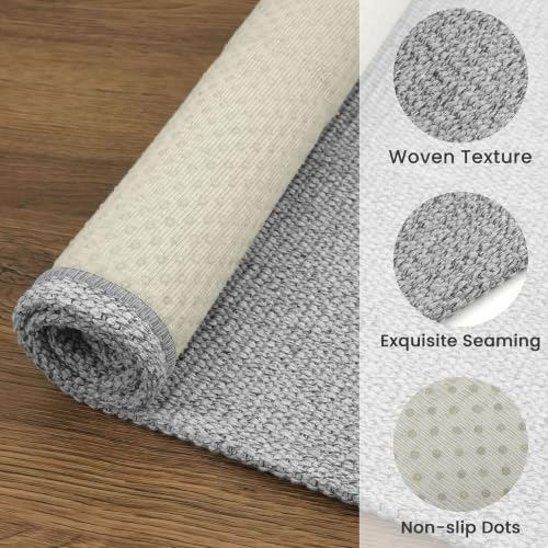 EARTHALL Washable Area Rug, Non Slip Entryway Rug, 4x5 Ft, Heather Gray - Image 5