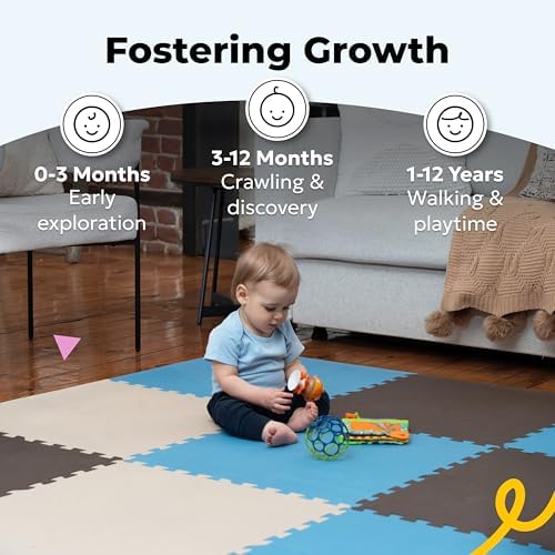 MioTetto Baby Play Mat, Soft Foam Floor Tiles for Kids. Adjustable Interlocking Foam Tiles, Fits with 74x74 Playpen Baby mat for Crawling & Development, Safe & Non-Toxic Playmat for Babies 6-12 Months - Image 5