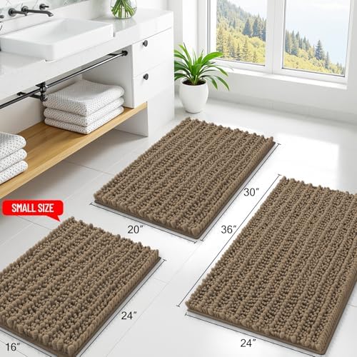 Smiry Bathroom Rugs 44X32, Extra Soft Rubber Backing Chenille Bath Mats - Image 2