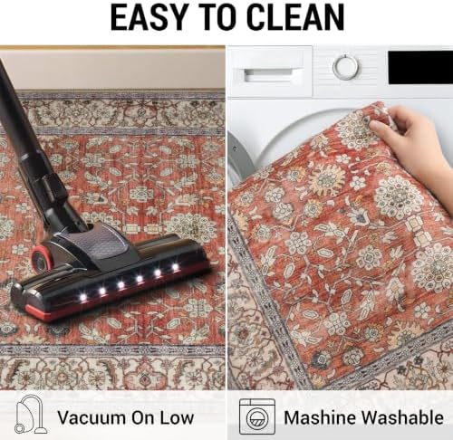KUTA Vintage Washable Extra Long Runner Rug for Hallway 2.6x20ft Red Clay - Image 6