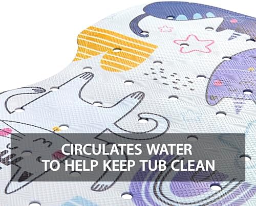 YINENN Bath and Shower Safety Mats 40x16 inch, Non Slip with Suction Cups for Bathroom Stall and Tub Floor, Extra Large and Machine Washable, Drain Holes Keep Bathtub Clean, Colored Cats - Image 2