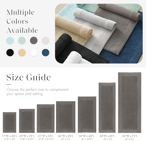 Madison Park Splendor Reversible 100% Cotton Bath Rug, 20 x 30, Charcoal - Image 5