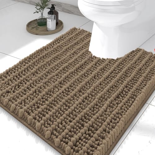 Smiry Bathroom Toilet Rugs U Shaped 24X20, Chenille Bath mats for Toilet by Smiry