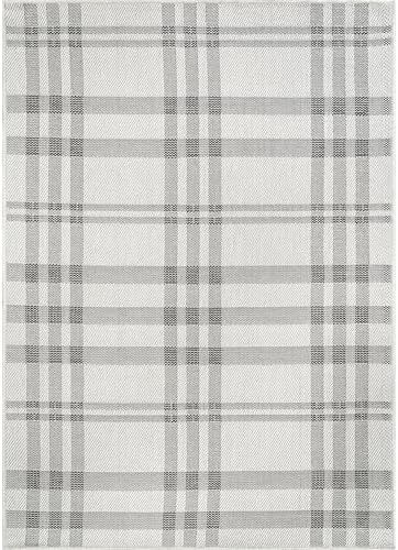 CAMILSON Easy Jute Rug 8x10, Indoor Outdoor Off-White Color Fiber Area Rugs for Entry, Living Room and Bedroom Rug, Checkred Boho Woven Design, Easy-Cleaning, Washable Outside Carpet (8 x 10) - Image 2