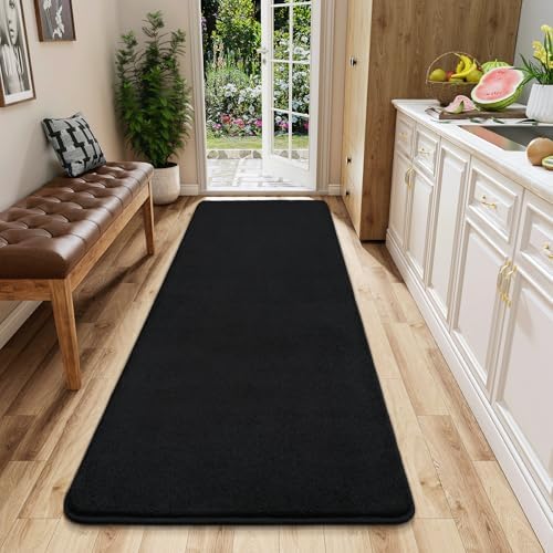 AROGAN 2x6 Runner Rug for Hallway, Long Runner Rugs Non Slip, Black by AROGANAREARUG