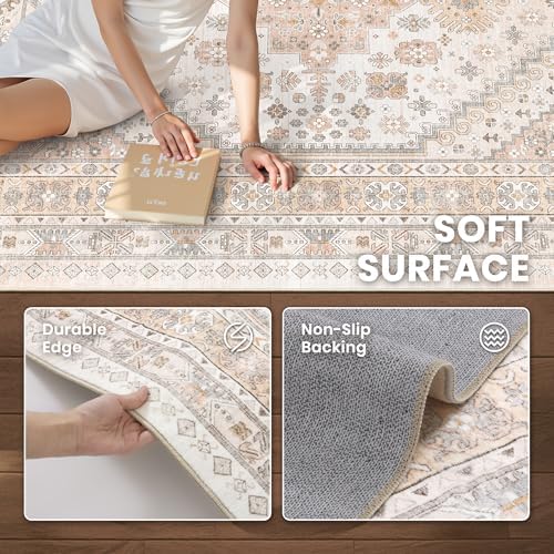 zesthome 9x12 Area Rugs for Living Room,Large Washable Rug,Pink - Image 6