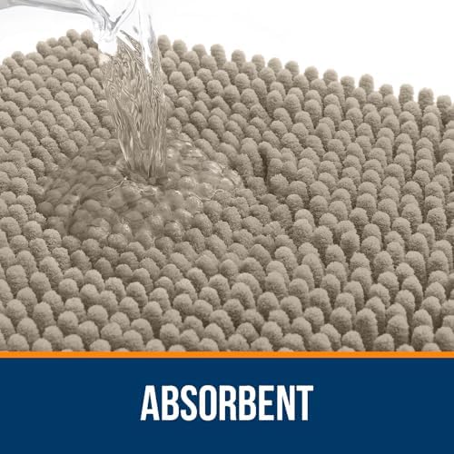 OLANLY Large Bathroom Rugs 50x30, Extra Soft Absorbent Chenille Bath Rugs - Image 4