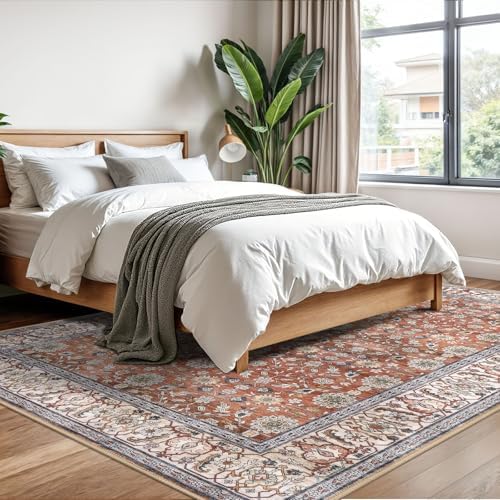 KUTA Vintage Floral 6x9 Area Rugs Washable Rugs for Living Room - Image 3