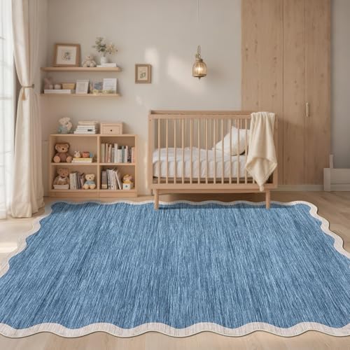 GarveeHome Scalloped Washable Area Rugs 5x7 Rug for Living Room Non Slip - Image 2
