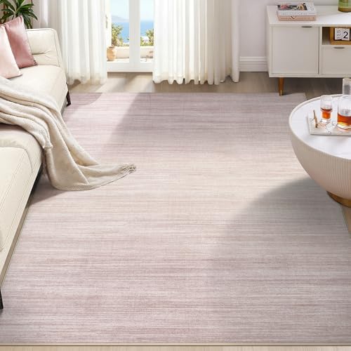 UERMEI 8x10 Washable Area Rug - Neutral Modern Abstract Living Room Rugs, Non-Slip Soft Large Indoor Floor Carpet for Bedroom Home Office & Under Dining Table Decor, Soft Pink by UERMEI