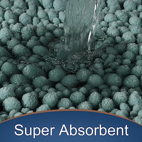 Yimobra Long Bathroom Rugs Non Slip Washable 44x24 Inch - Ultra Soft Absorbent Chenille Bath Mat, Quick Dry Shaggy Floor Carpet for Tub Shower, Grayish Green Home Decor Accessories - Image 4