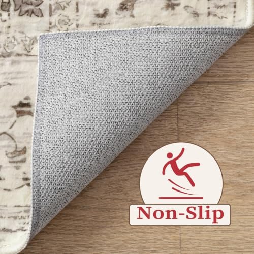 SERISSA 5x7 Washable Non Slip Boho Area Rug for Living Room，Earth Tone - Image 4