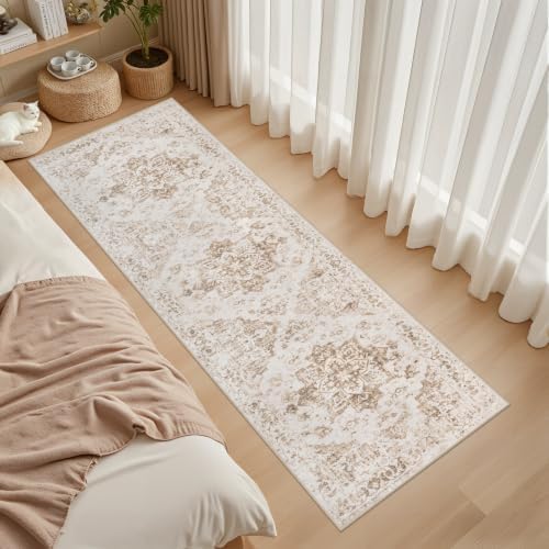 2x10 Hallway Washable Runner Rug: Kitchen Carpet Beige/Ivory - Image 3