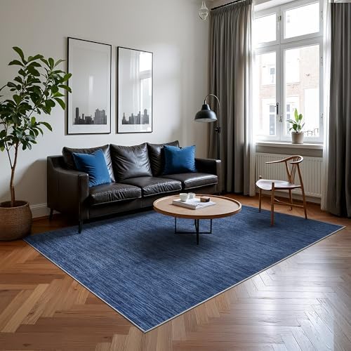 Valenrug Washable Rugs 5x7, Non Slip Large Area Rugs for Living Room, Navy - Image 4