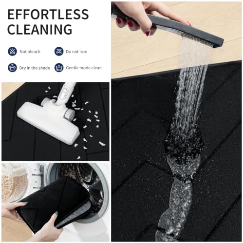 YIHOUSE 5 Piece Bathroom Rug Set - Soft Memory Foam Bath Mat, Black - Image 6