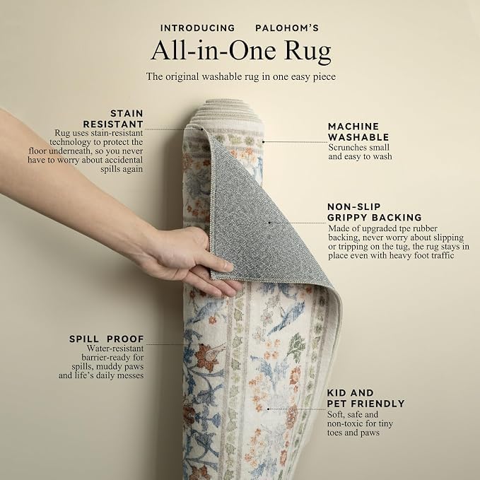 Washable Runners for Hallways Kitchen Rugs: 2'x10' Runner Rug Stain Resistant Non Slip Low Pile Soft Indoor Carpet Runner Rug for Entryway Hallway Bedroom Beside Bathroom Laundry Room - Image 3