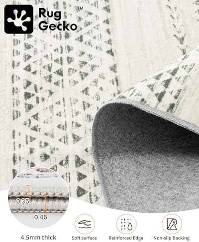 Miukiki 2x3 Entryway Rug Washable Non Slip Moroccan Area Rugs Grey - Image 3