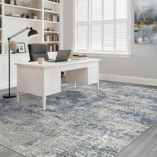 LOONGRUG 6x9 Area Rug Washable Neutral Modern Rug for Living Room Blue Gray - Image 7