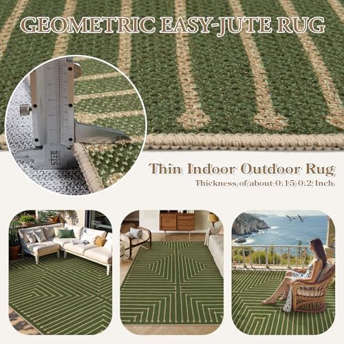 Lahome Neutral Easy Jute 8x10, Black and Brown Living Room Rug - Image 3