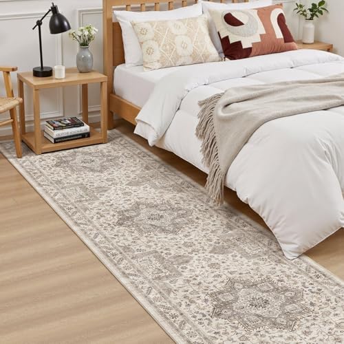 cotiled 2x8 Hallway Runner Rug for Entryway, Non-Slip Vintage, Light Brown - Image 4