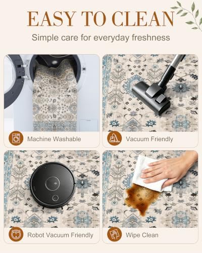 OLANLY 2x4 Washable Accent Rug Non Slip Carpet for Entryway Kitchen Bedside - Image 6