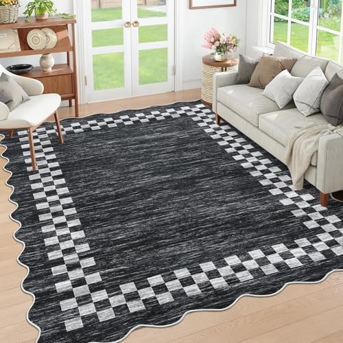 GarveeHome Small Bedroom Area Rug 3x5 Checkered Area Rug for Living Room by GarveeHome