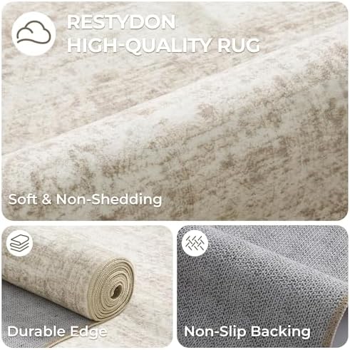2x8 Runner Rug Non Slip,Washable Hallway Runner Rug,Beige - Image 7