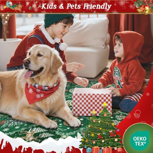 Madane Christmas Washable Kitchen Runner Rug 3x6, Green Runners for Hallway - Image 7