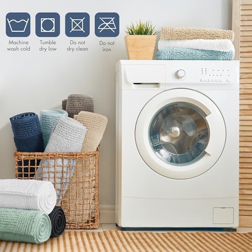 Madison Park Splendor Reversible 100% Cotton Bath Rug, 20 x 30, Navy - Image 6