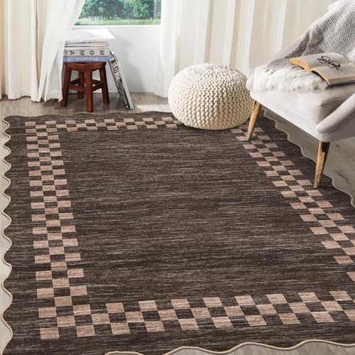 GarveeHome 4x6 Area Rug Small Washable Living Room Rug Scalloped Rug by GarveeHome