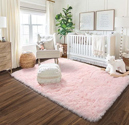 Fluffy Shaggy Home Decor Decorate Decorative Area Rugs Decoration Carpet for Bedroom livingroom playroom Nursery Rug Little Baby Girl boy Kids Room Teen Teenage College Dorm Toddler Infant - Image 4