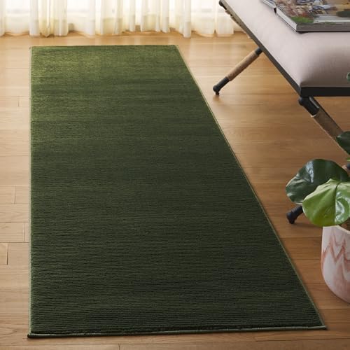 SAFAVIEH Revive Collection Area Rug - 2' x 20' Runner, Green, Non-Shedding & Easy Cleaning, Ideal for Living Room, Bedroom, Dining Space (REV102Y) - Image 2
