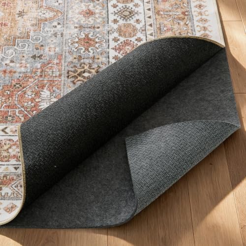 zesthome Rug Pad 5x7-1/4 Thick, Felt and Rubber Backing, Under Area Rug Protective Cushioned Pads, Keep Rugs Safe and in Place, Non Slip Rug Pads for Hardwood Floors and Finishes(5'x7', Black) by Zesthome