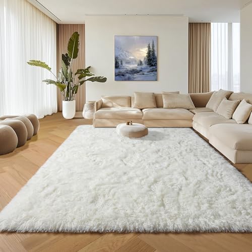 ONASAR Cream White 8x10 Area Rugs for Living Room, Large Fluffy Shag Bedroom Rug, Ivory Soft Plush Thick Shaggy Big Floor Carpet for Kids Boy and Girls Teen Dorm Nursery Indoor Home Decor - Image 6
