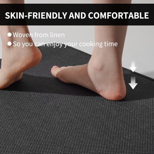 YDKGL Kitchen Rugs Kitchen Mats for Floor Non Slip Washable Black 17"x47" - Image 6