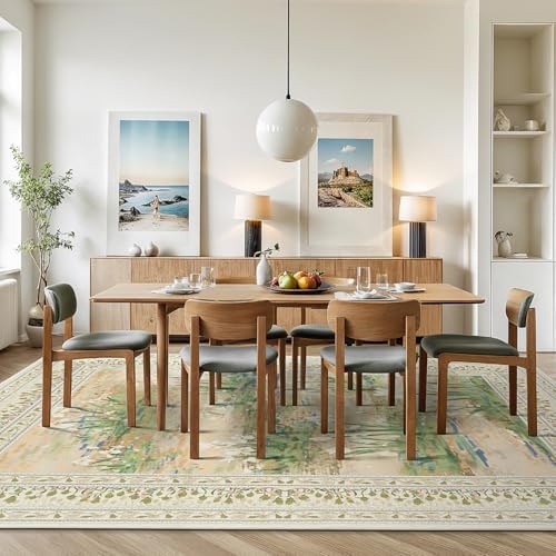 Lessymo Area Rugs 8 x 10 for Living Room,Large Washable Carpet Beige Sage - Image 3