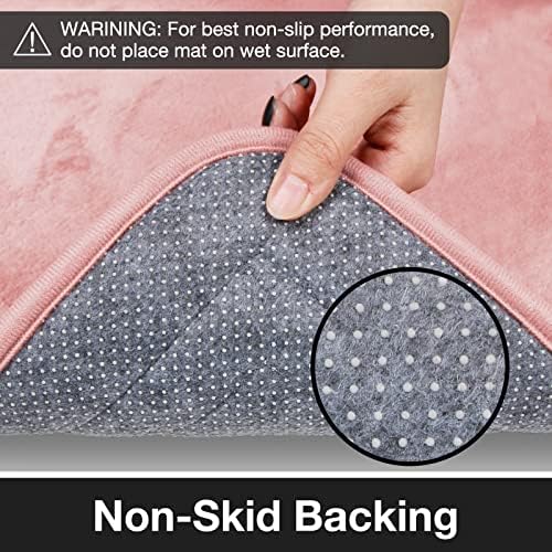 Light Pink Bathroom Runner Rugs Long Narrow Bath Mat Skinny Thin Bathmat - Image 5