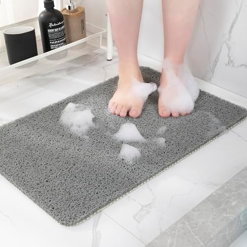 Hargiis Non-Slip Bathtub Mat, Anti Slip Shower Mat, Fast Drying Bathtub Mats, Foot Scrubber Mat, Anti Slip Mat for Tub, Floor, Bathroom, Kitchen, Home, Hotel (Grey 71"×24") by Hargiis