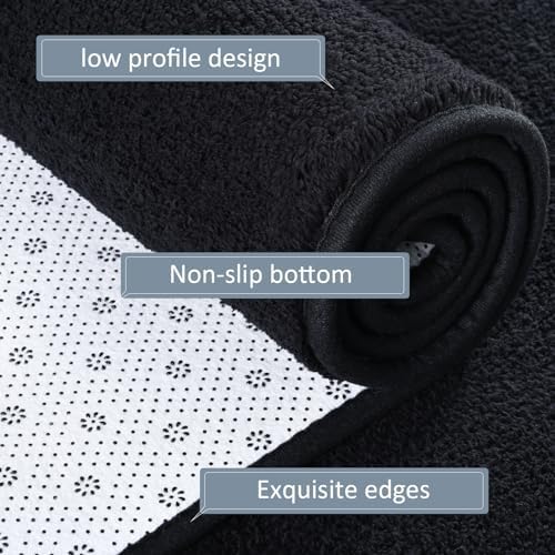 AROGAN 2x8 Runner Rug for Hallway, Long Runner Rugs Non Slip, Black - Image 4