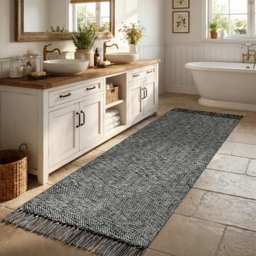Collive Boho Washable Kitchen Runner Rug, 2.6' x 7' Woven Bathroom Rugs - Image 3