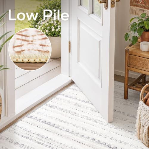 Nakagishi Boho 2x3 Washable Area Rug Non Slip Carpet for Entryway Gray - Image 5