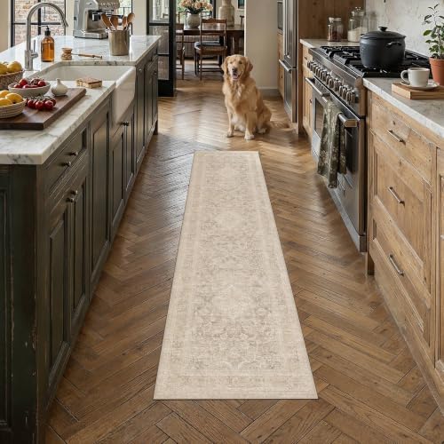 HUGEAR Beige 2x8 Runner Rugs for Hallway Washable Rug Carpet by HUGEAR