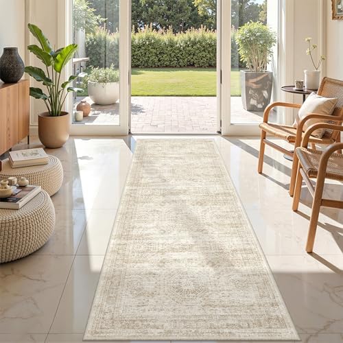 2x7 Runner Rug Non Slip,Washable Hallway Runner Rug,Beige - Image 5