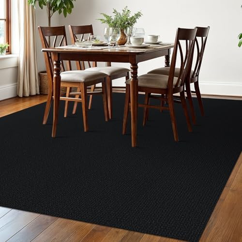 EARTHALL Washable Area Rug, Non Slip Living Room Rug, 6x9 Ft, Black/Grey - Image 6
