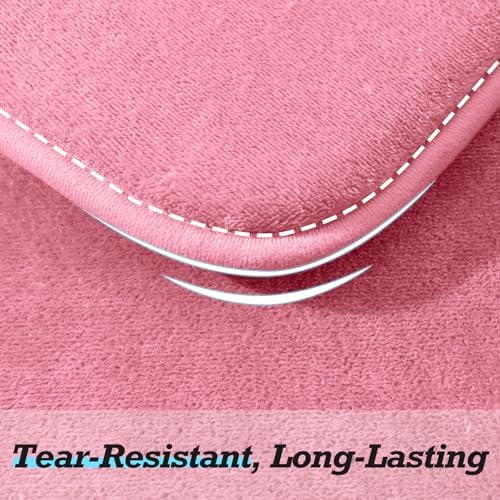 HUXMEYSON Bathroom Rugs Sets 2 Piece, Non-Slip & Quick Dry Bath Mat Set, Ultra Soft Velvet Bath Rugs for Bathroom, Toilet and Shower Floor, Pink - Image 7