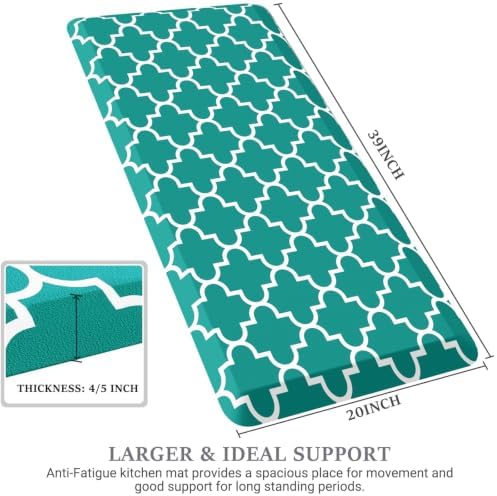 WISELIFE Anti Fatigue Floor Mat - 4/5 Inch Thick Kitchen Mat Non Slip Waterproof Heavy Duty Ergonomic Comfort Mat Durable for Home, Office, Sink, Laundry,(20" x 39", Green) - Image 2