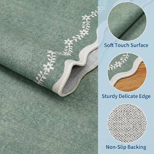 GarveeHome 2x6 Scalloped Washable Runner Rug Non Slip Hallway Kitchen Rug - Image 5