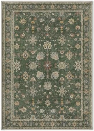 Bavni 8X10 Living Room Area Rug, Boho Floral Vines Washable Non Slip - Image 4